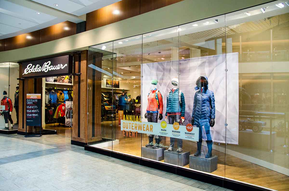 window display for a retail space Eddie Bauer