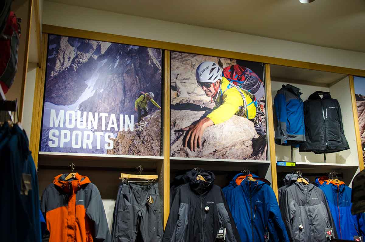 Eddie Bauer jacket display retail