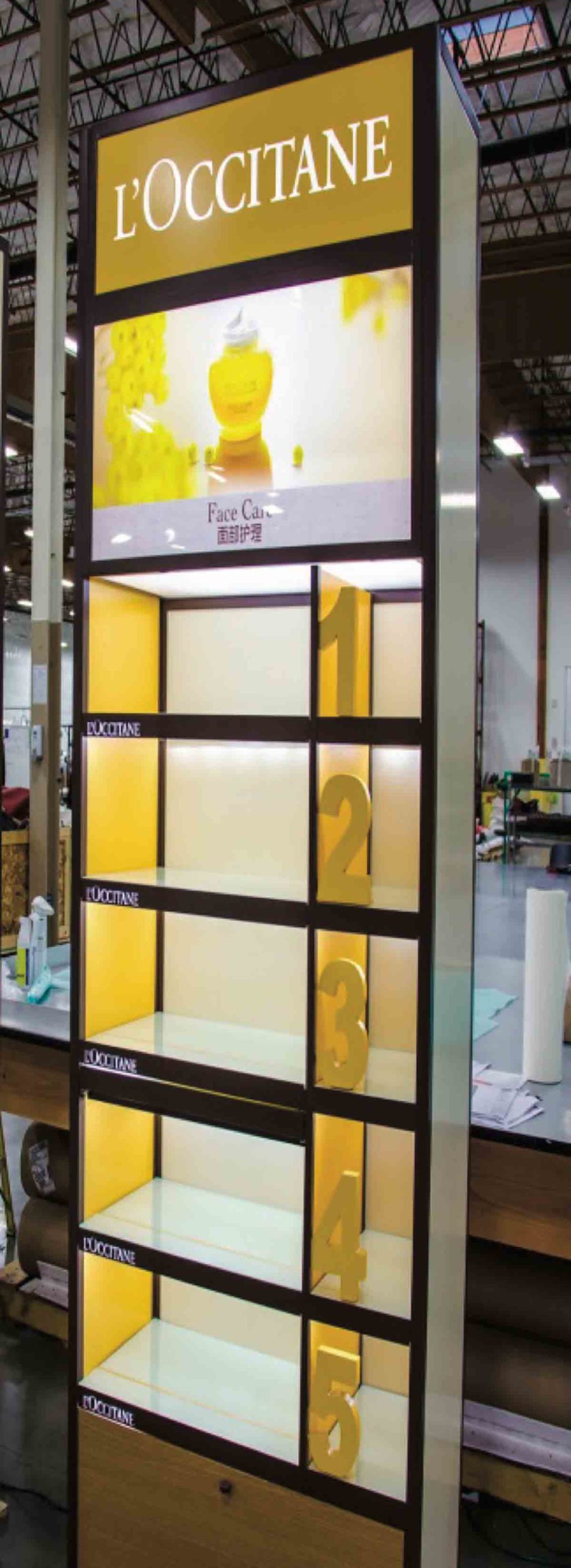 L'Occitane cosmetic retail pop up display