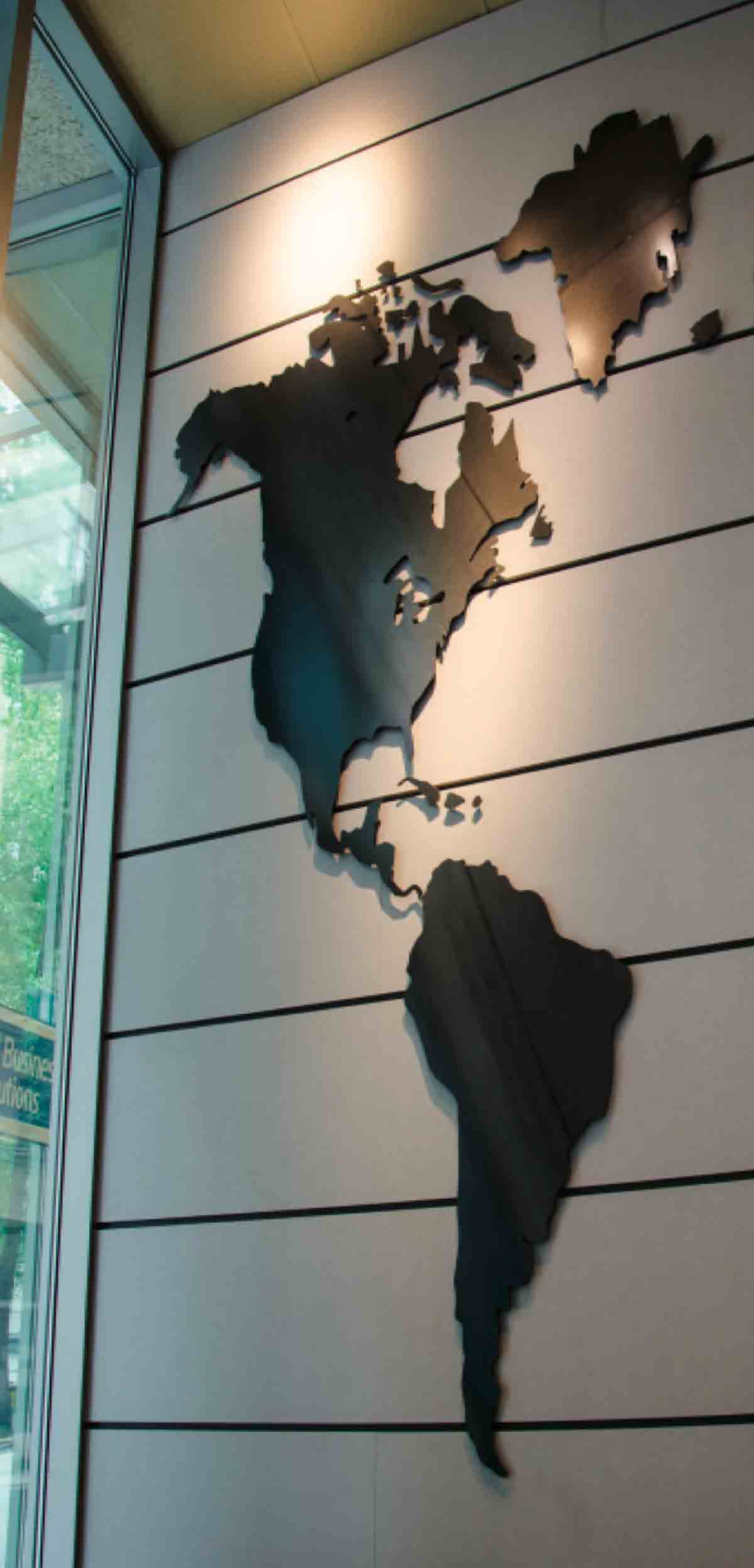 metal map of world