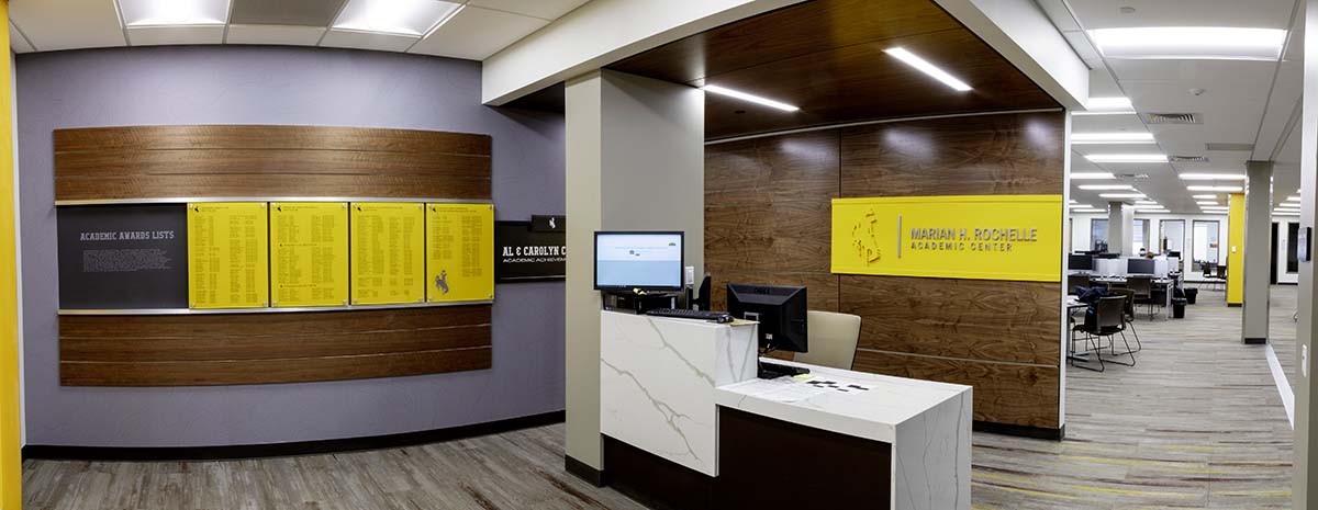 panorama image of a University of Wyoming academic center