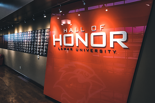 Hall of Honor Display at Lamar University