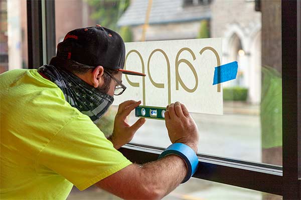 team installing retail displays