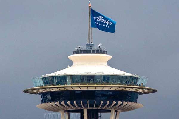 Alaska Airlines space needle flag