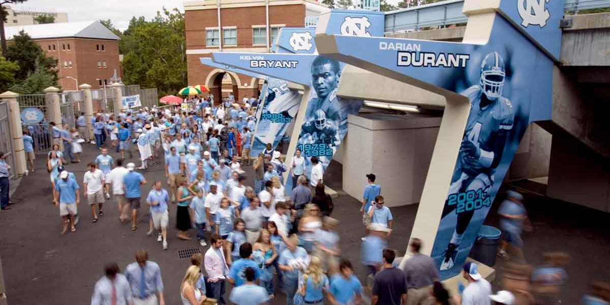 collegiate sports branded environment in North Carolina